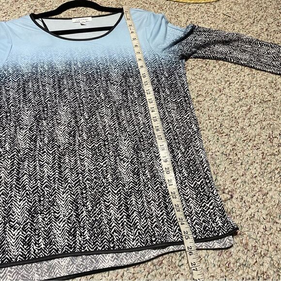 Calvin Klein Ombre Printed Polyester Spandex Longsleeve Shirt Women Size Medium - Picture 6 of 6